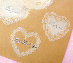 Clear Heart and Round Lace Sticker Set - Scrapbooking Packaging Party Gift Wrap Diary Deco Collage Home Decor S049