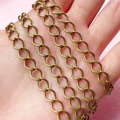 6mm Antique Bronzed Cable Chain (1 Meter / 3.2 Ft) F079