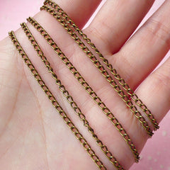 2mm Antique Bronzed Cable Chain (1 Meter / 3.2 Ft) F076