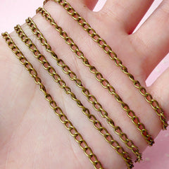 3mm Antique Bronzed Cable Chain (1 Meter / 3.2 Ft) F077