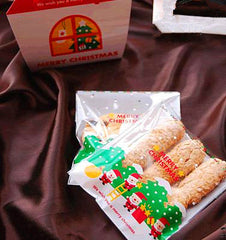 Christmas Tree & Santa Claus Christmas Gift Bags (20 pcs) Self Adhesive Resealable Plastic Handmade Gift Wrapping Bags (10cm x 11cm) GB029