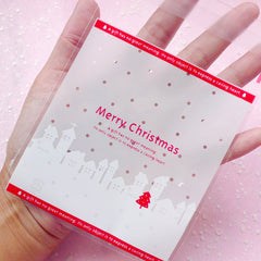 CLEARANCE Merry Christmas Gift Bags (20 pcs) Self Adhesive Resealable Plastic Handmade Gift Wrapping Bags (10cm x 10.8cm) GB030