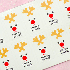 CLEARANCE Reindeer & Merry Christmas Sticker Set (20pcs) Seal Sticker - Scrapbooking Packaging Party Gift Wrap Deco Collage Home Decor S064