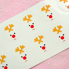 CLEARANCE Reindeer & Merry Christmas Sticker Set (20pcs) Seal Sticker - Scrapbooking Packaging Party Gift Wrap Deco Collage Home Decor S064
