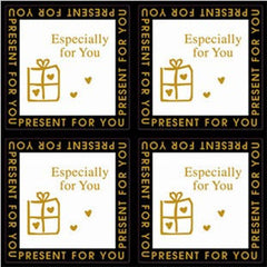 Especially For You / Present For You Sticker (Black & Gold / 4pcs) Clear / Transparent Seal Sticker Packaging Gift Wrap Deco Collage S079