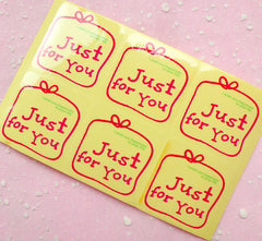 Just For You Sticker (2 Sets / 12pcs) Clear / Transparent Seal Sticker Scrapbooking Packaging Party Gift Wrap Diary Collage Home Decor S072