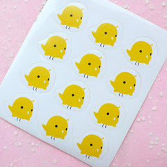 Yellow Duck / Chicken Sticker Set (12pcs) Seal Sticker - Scrapbooking Packaging Party Gift Wrap Diary Deco Collage Home Decor S083