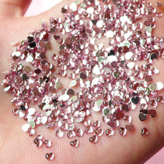 2.5mm Heart Rhinestones Acrylic Rhinestones (Light Pink) (Around 100pcs) Miniature Sweets Deco Nail Art Nail Decoration RHE060