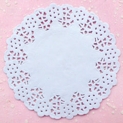 White Cake Lace Doilies in Paper (114mm / 4.5") (250pcs) - Scrapbooking Gift Wrap Packaging Supplies Flower Lace Decoration Party Decor S185