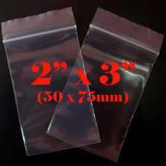 Clear Plastic Bags (100 pcs) Zipper Lock Bags Ziploc Bags Resealable Bags for Product Packaging Packing (2 x 3 inch / 50mm x 75mm) GB2X3