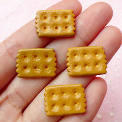 CLEARANCE Decoden Biscuit Cabochons / Mini Rectangular Biscuit (4pcs / 14mm x 19mm) Kawaii Miniature Dollhouse Craft Supplies Sweets Deco FCAB091