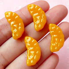 Kawaii Cabochon Mini Orange Slices (4pcs / 11mm x 21mm) Fake Fruit Cabochons Dollhouse Craft Cute Miniature Food Decoden Phone Case FCAB080