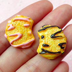 CLEARANCE Kawaii Cabochon / Bitten Cookie Cabochon / Mini Biscuit Cabochon (2pcs / 19mm x 22mm) Kawaii Cell Phone Deco Whimsical Embellishment FCAB088