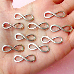 CLEARANCE Infinity Charms / Connector (Tibetan Silver / 10pcs) (23mm x 8mm) Findings Pendant Bracelet Earrings Zipper Pulls Bookmarks Key Chain CHM085