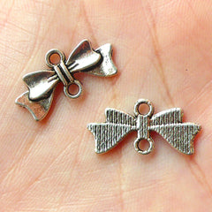 Ribbon Charms / Connectors (8pcs) (20mm x 10mm / Tibetan Silver) Metal Findings Pendant Bracelet Earrings Zipper Pulls Keychains CHM100