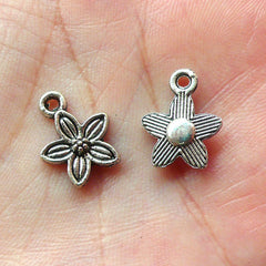 CLEARANCE Flower Lily Charms (12pcs) (11mm x 14mm / Tibetan Silver) Metal Findings Pendant Bracelet Earrings Zipper Pulls Keychains CHM143