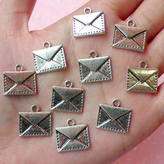 Letter Charms (10 pcs) (15mm x 14mm / Tibetan Silver) Metal Finding Pendant Bracelet Earrings Bookmark Keychains CHM159