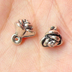 CLEARANCE Flower Rose Charms (8pcs) (8mm x 8mm / Tibetan Silver) Metal Findings Pendant Bracelet Earrings Zipper Pulls Keychain CHM194