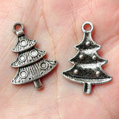 CLEARANCE Christmas Tree Charms (5pcs) (18mm x 26mm / Tibetan Silver) Metal Findings Pendant Bracelet Earrings Bookmark Keychains CHM245