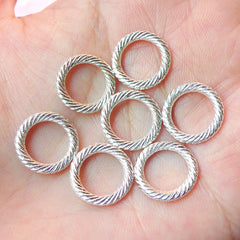 Round Connector / Charm / Jump Ring (7pcs) (13mm / Silver) Metal Findings Pendant Bracelet Earrings Zipper Pulls Bookmarks Keychains CHM221