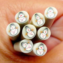 Snowman Polymer Clay Cane Christmas Fimo Cane Scrapbooking Earrings Making Nail Art Nail Decoration Miniature Sweets Deco CCH26