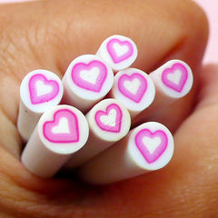 Heart Polymer Clay Cane (Purple) Kawaii Heart Fimo Cane Scrapbooking Nail Art Nail Decoration Mini Fake Cupcake Topper CH23