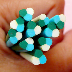 Marshmallow Candy Polymer Clay Cane (Blue Green) Dollhouse Miniature Sweets Fimo Cane Nail Art Nail Deco Earrings Making Scrapbooking CSW053