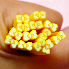 Yellow Bow / Bowtie Polymer Clay Cane Fimo Cane Nail Art Nail Decoration Scrapbooking Earrings Making Miniature Sweets Deco CB17
