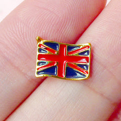 Mini UK Flag Cabochon (10mm x 8mm) Kawaii United Kingdom Flag NAIL ART Nail Decoration Earrings Making Fake Mini Cupcake Topper NAC098
