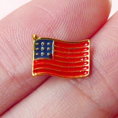 CLEARANCE Mini USA Flag Cabochon (10mm x 7mm) Kawaii United States Flag Nail Art Nail Decoration Earrings Making Fake Mini Cupcake Topper NAC099