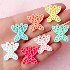 Butterfly Resin Cabochon / Pastel Insect Cabochon (7pcs / 19mm x 19mm / Assorted Colorful Mix / Flat Back) Fairy Kei Embellishment CAB248