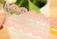 Clear Tape Transparent Deco Tape BIG Kawaii Pink Lace Tape (1 pc BY RANDOM) Scrapbooking Card Gift Packaging Wedding Home Decor WR03