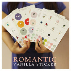 Romantic Vanilla Sticker Set by Ann House (5 Sheet) Seal Sticker Scrapbooking Packaging Party Gift Wrap Diary Deco Collage Home Decor S102
