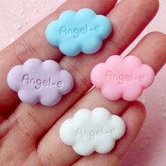CLEARANCE Cloud Cabochon (White, Pink, Blue and Purple / 4pcs / 23mm x 16mm) Kawaii Cabochon Colorful Cell phone Deco Scrapbooking Decoden CAB272