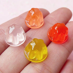 Miniature Dollhouse Jelly Pudding Cabochons in 3D / Translucent Gelatin Dessert Resin Cabochon (4pcs / 12mm x 8mm / Assorted Mix) FCAB153