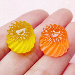 3D Jelly Cabochons / Miniature Pudding Cabochon (2pcs / 16mm x 10mm / Mango & Orange) Doll Food Kawaii Supplies Cute Decoden Pieces FCAB151