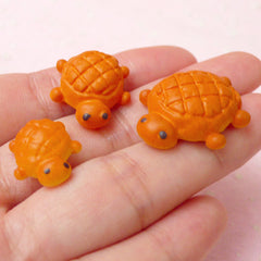 Kawaii Doll Food / Turtle Bun Cabochon (3pcs / 18mm to 27mm) Dollhouse Animal Bread Miniature Bakery Embellishment Magnet Making FCAB170