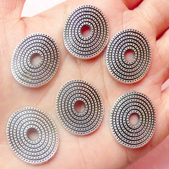 Retro Pattern Charms / Connector (6pcs) (18mm x 21mm / Tibetan Silver) Pendant Bracelet Earrings Zipper Pulls Bookmarks Key Chains CHM400