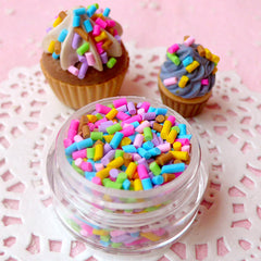 CLEARANCE Fake Colorful Chocolate Sprinkles Topping Faux Chocolate Flakes Miniature Sweets Cupcake Cookie Cell Phone Deco (5g / Pastel Color) TP012