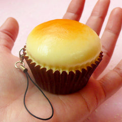 DEFECT Cupcake Squishy Charm / Muffin Squishy Blank for DIY (5cm / 1 pc) Kawaii Squishies Decoden Smartphone Deco Phone Strap Phone Charm SQ09