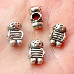 Little Girl Beads (4pcs) (8mm x 13mm / Tibetan Silver / 2 Sided) Metal Beads Spacer Slider DIY Pendant Bracelet Earrings Keychains CHM445