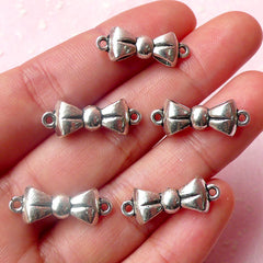Bow Connectors Bowtie Charms (5pcs) (21mm x 8mm / Tibetan Silver / 2 Sided) Metal Charms DIY Pendant Bracelet Earrings Keychains CHM464