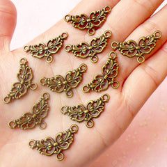 Filigree Connector Link (10pcs) (26mm x 14mm / Antique Bronze) Lace Charms Metal Findings Pendant Bracelet Link Earrings Making CHM479