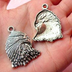 CLEARANCE Eagle Charms (2pcs) (25mm x 34mm / Tibetan Silver) Bird Charms Metal Findings DIY Pendant Bracelet Earrings Zipper Pulls Keychain CHM488