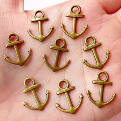 Anchor Charms Nautical Charms (8pcs) (15mm x 19mm / Antique Bronze) Pendant DIY Bracelet Earrings Zipper Pulls Bookmarks Key Chains CHM501