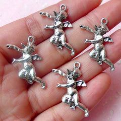 Cherub Charms Angel Charm (4pcs) (15mm x 27mm / Tibetan Silver) Pendant DIY Bracelet Earrings Zipper Pulls Valentines Keychains CHM509