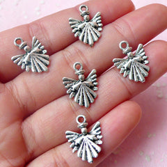 Angel Charm (5pcs) (13mm x 17mm / Tibetan Silver) Christmas Charms Pendant DIY Bracelet Earrings Zipper Pulls Bookmark Keychains CHM510