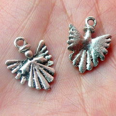 Angel Charm (5pcs) (13mm x 17mm / Tibetan Silver) Christmas Charms Pendant DIY Bracelet Earrings Zipper Pulls Bookmark Keychains CHM510
