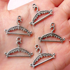 CLEARANCE Clothes Hanger Charms (5pcs / 24mm x 17mm / Tibetan Silver / 2 Sided) Cloth Hanger Pendant Earrings Zipper Pulls Bookmark Keychains CHM533
