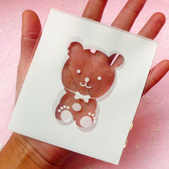 White Kawaii Bear Gift Bags (20 pcs) Self Adhesive Resealable Plastic Bags Gift Wrapping Bags Packaging Cookie Bags (10cm x 11cm) GB040